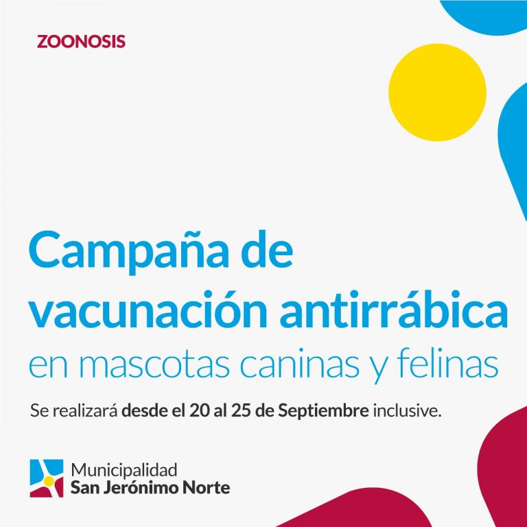 Campaña de vacunación antirrábica en mascotas caninas y felinas