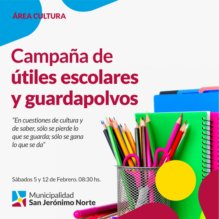 Campaña de útiles escolares y guardapolvos